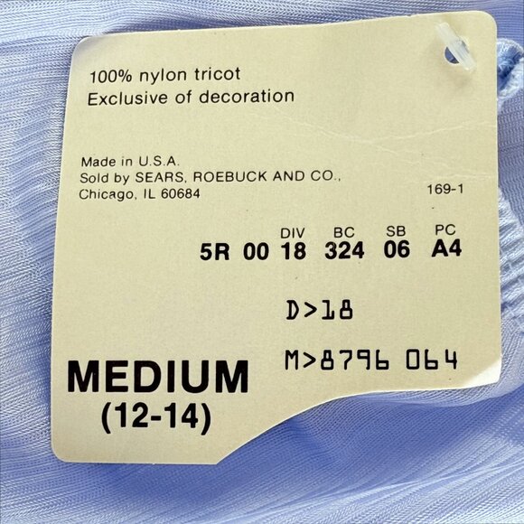 NWT Vintage Sears Blue Romantic Lace Nylon Tricot Cami Top Medium (12–14) - Picture 7 of 8